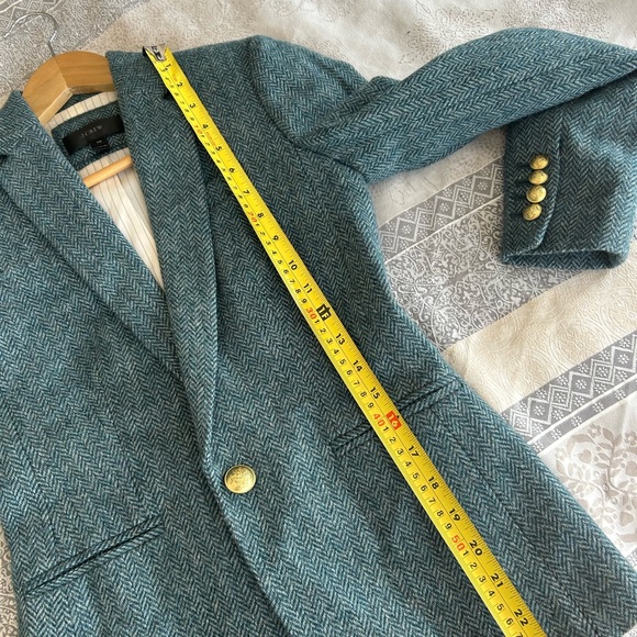 💚 J. Crew Teal Herringbone Blazer - Picture 11 of 11
